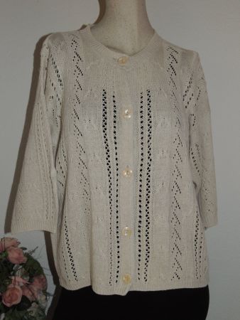STRICKJACKE "GINA MONTI EXCLUSIVE" LEINEN NP 198 CHF NEU XL
