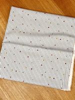 Baumwollstoff weiss, blau gestreift // 1.5m x 1.5m