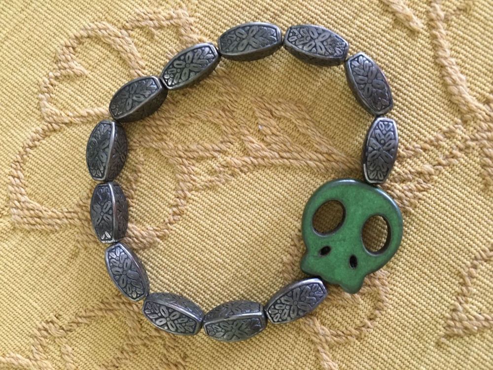 Braccialetto Elastico Uomo Donna Con Perline Turchesi - Teschio, Drago E Buddha - Gioiello Spirituale Per Meditazione E Amicizia
