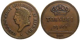 Italien, Napoli, 10 Tornesi 1819