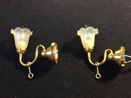 2 Vintage Puppenhaus Wandlampe Lampe
