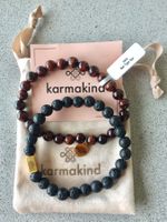 NEU: Karmakind Herren Lava und Rotes Tigerauge Armband Set