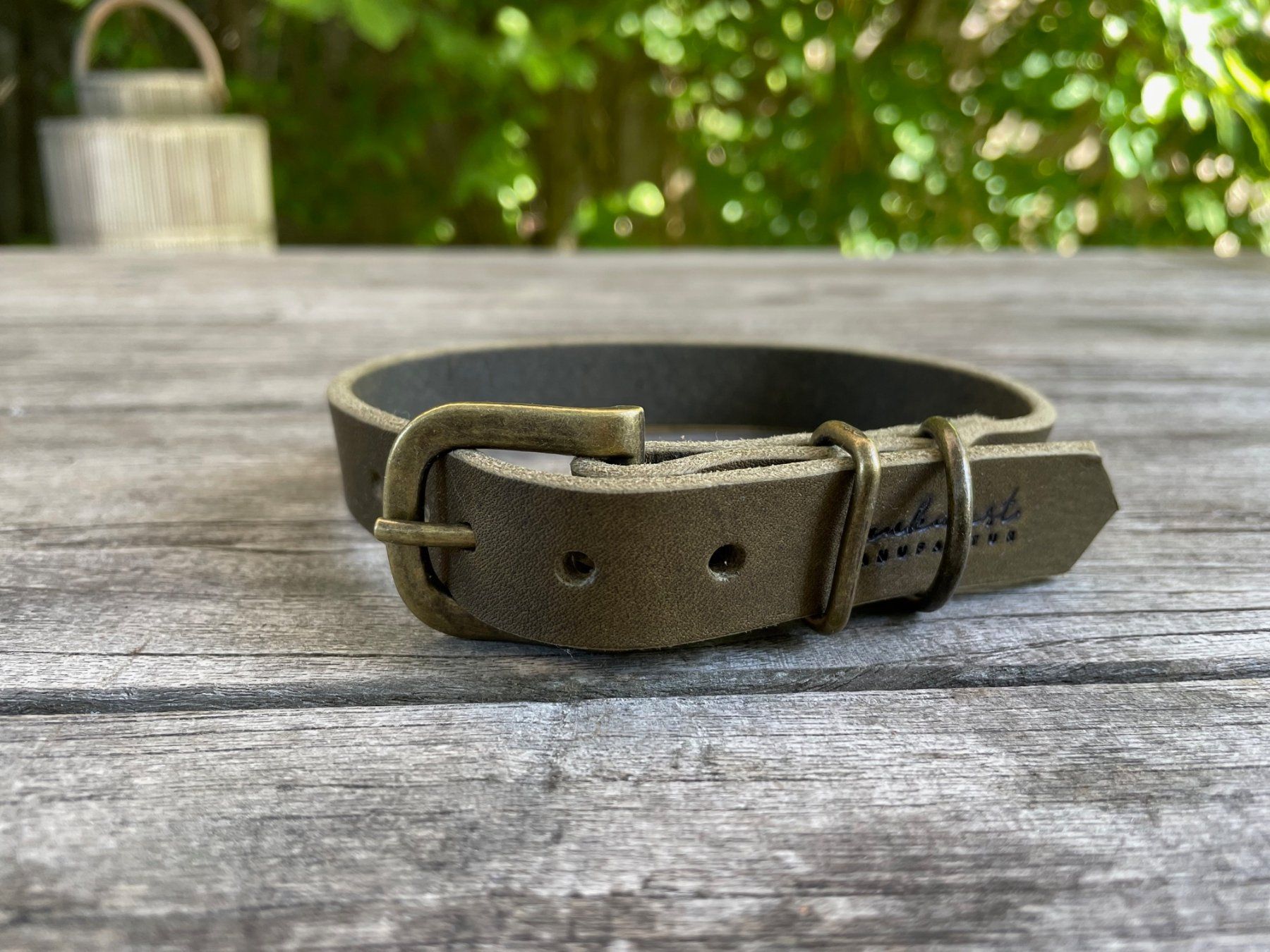 Leine & Halsband: Hundehalsband- & Leinenset Leder olive NEU - Medium – Neu und originalverpackt aus Gockhausen von Timiboy4 1