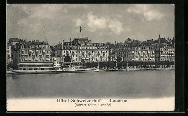 Cartoline postali: AK Lucerne, Hotel Schweizerhof, 1909 – Usato da Berlin venduto da bartko-reher