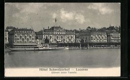 AK Lucerne, Hotel Schweizerhof, 1909
