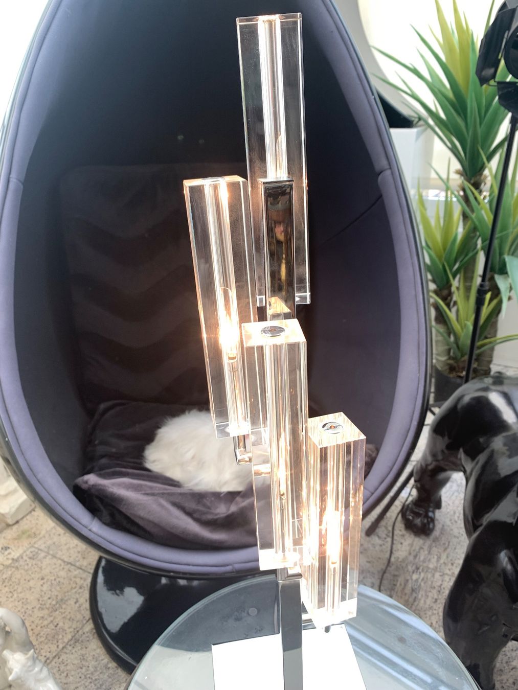 Lampade: Rare Wofi Vintage Design Lampe Chrom/Glas – Usato da Rothrist venduto da Oddymanliane 5