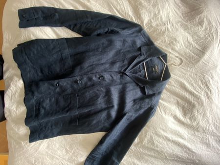 Massimo Dutti Overshirt Leinen, Größe L, navy 