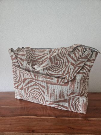 Stylische Tasche Baumwolle robus braun beige Muster .