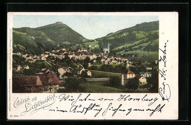 Cartoline postali: Lichtensteig, Generalansicht der Stadt m – Usato da Berlin venduto da bartko-reher