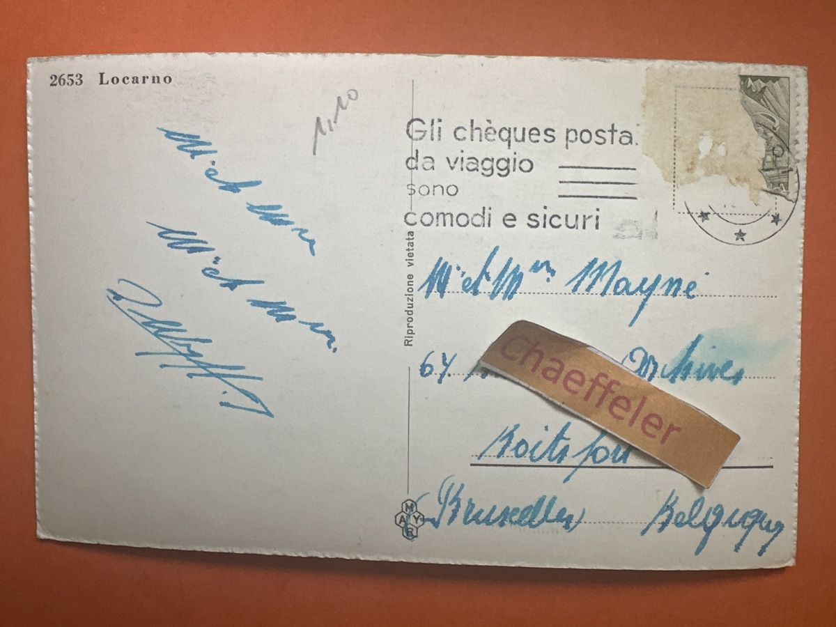 Cartoline postali: 2653 Locarno – Usato da Zürich venduto da Chaeffeler 1