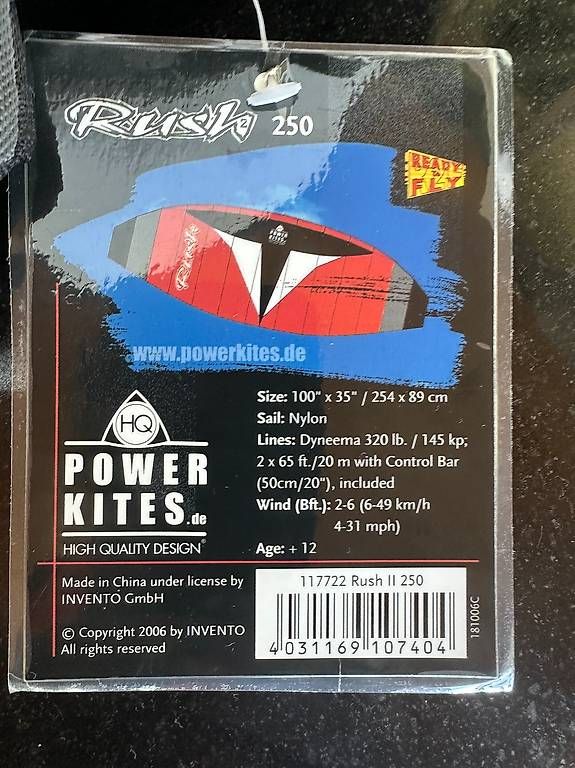 Aquilone: HQ4 Rush 250 Pro Trainer Kite / Lenkmatte – Usato da Berlingen venduto da Langley 3