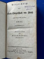 Verzeichnis der Stadtbürger von Zürich 1827