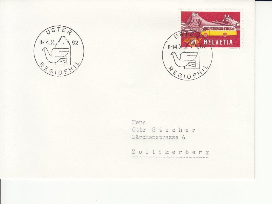 Tutti i francobolli: Sonderstempel S. 541 Regiophil Uster 1962 – Usato da Bürglen TG venduto da StampGraf