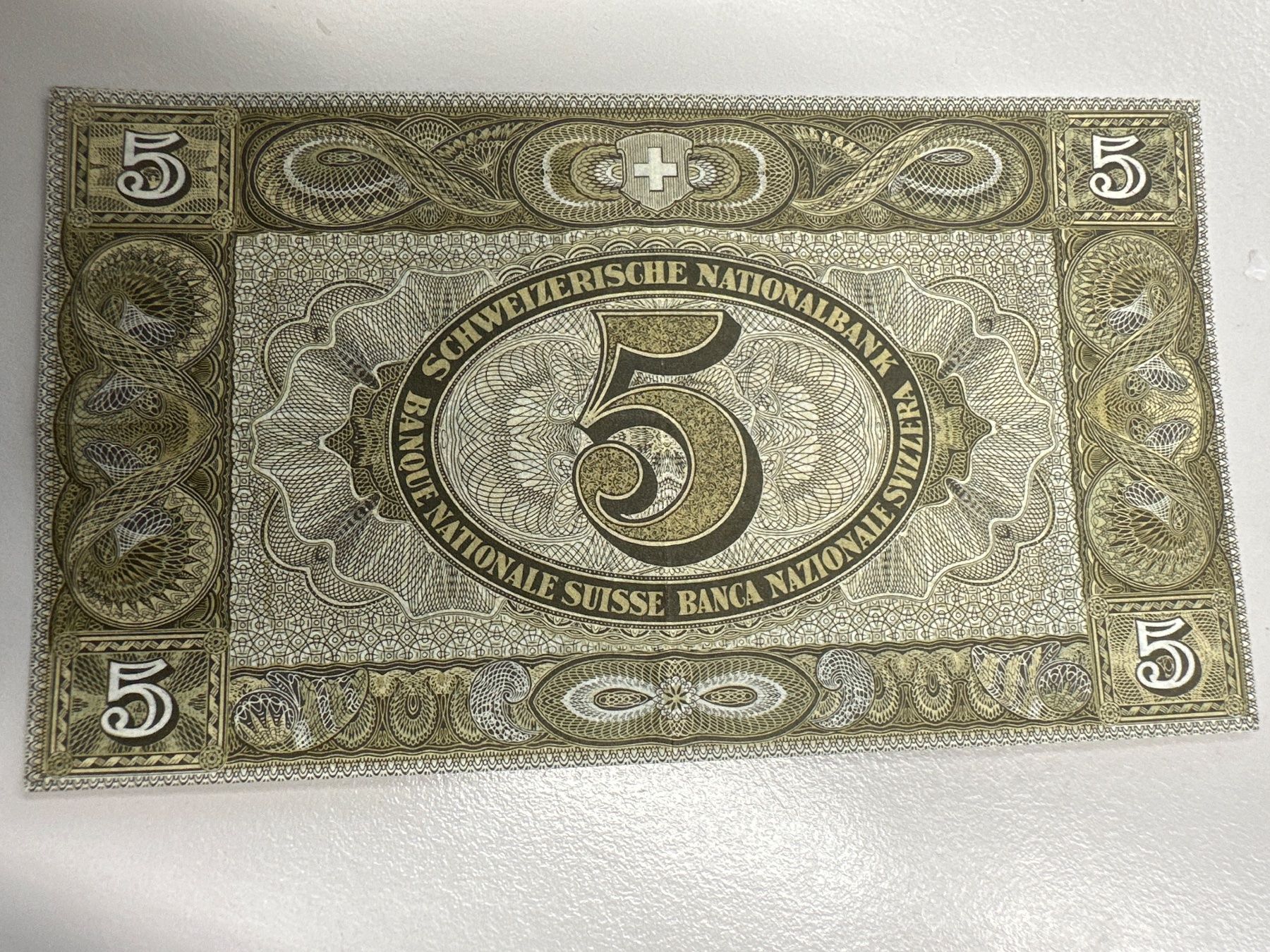 Banconote: 5 Fr.-Note Schweiz 1949 – Usato da Herisau venduto da herau 1