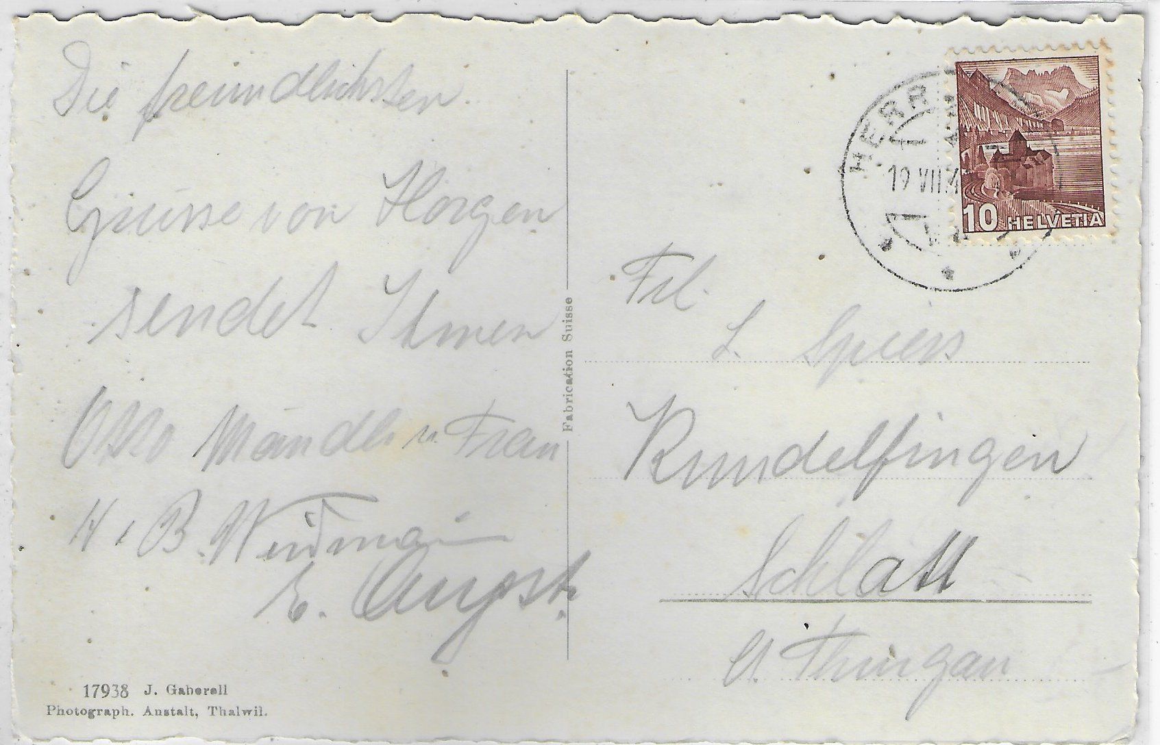 Cartoline postali: Horgen - Generalansicht gegen Au – Usato da Ettingen venduto da Kartenplanet 1