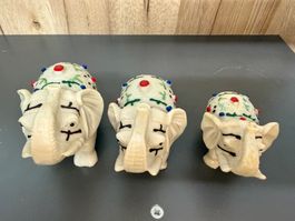 3er Set Dekorative Elefantenfiguren Vintage Top