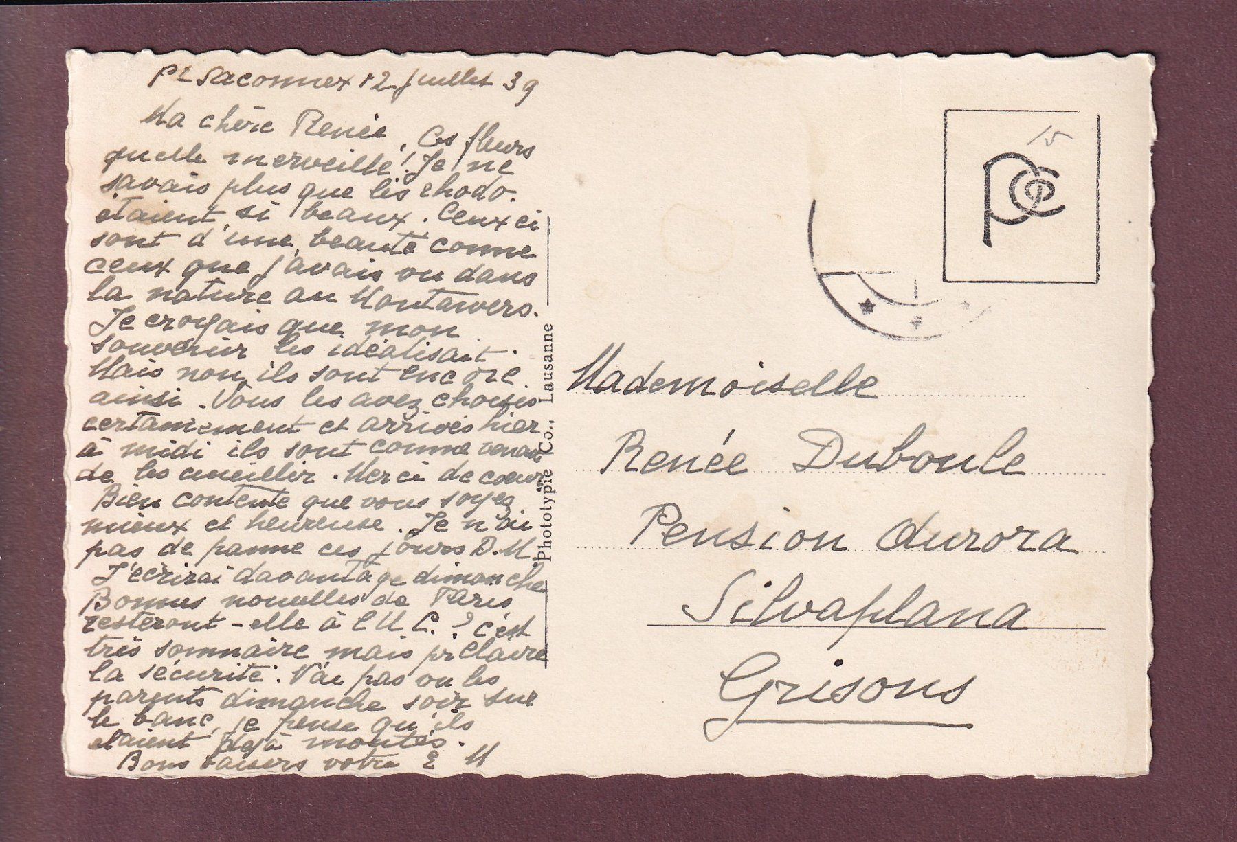 Cartoline postali: GENEVE - La rade - 1939 - Bateau CGN – Usato da Pully venduto da nicecards 1