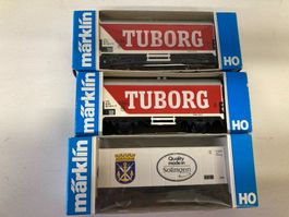3er Set Märklin H0 4536 Kühlwagen Bierwagen Tuborg