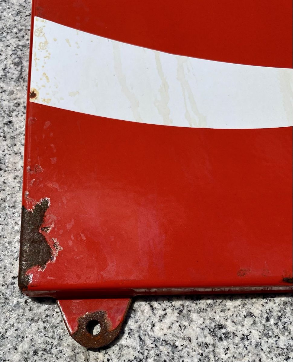 Coca-Cola Schilder: Coca-Cola Emaille-Schild – Gebraucht aus Rotkreuz von Once0 3
