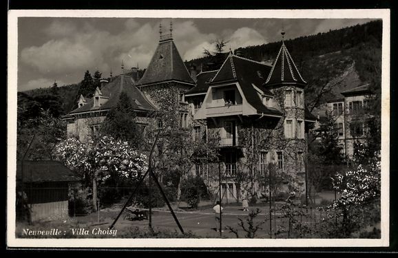 Cartoline postali: AK Neuveville, Villa Choisy mit Garten – Usato da Berlin venduto da bartko-reher