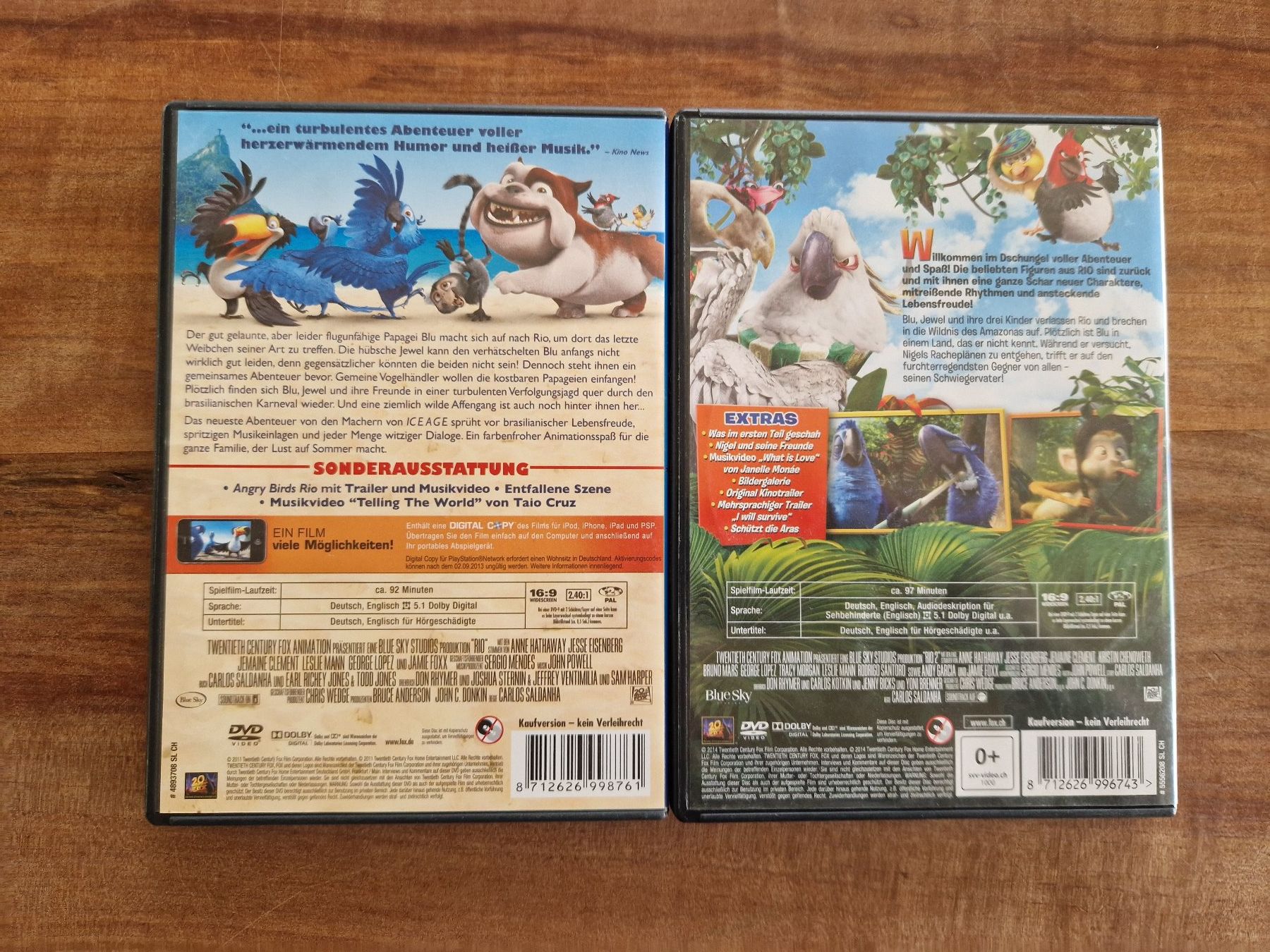 Tutti i DVDs: 2 DVDs RIO 1 & 2 – Usato da Giswil venduto da monimaus08 1