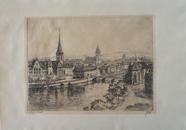 Götz Margarete  * Limmat mit Grossmünster *