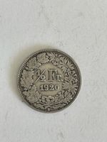 Schweizer Münze: 1/2 Fr. Silbermünze von 1920, Top Zustand