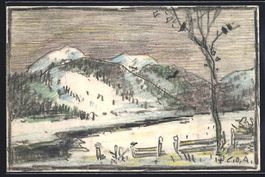 Handgemalt sign. Carl O. Arends: Flussla