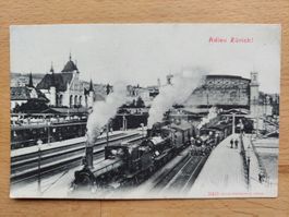 AK Zürich Hauptbahnhof mit Bahn