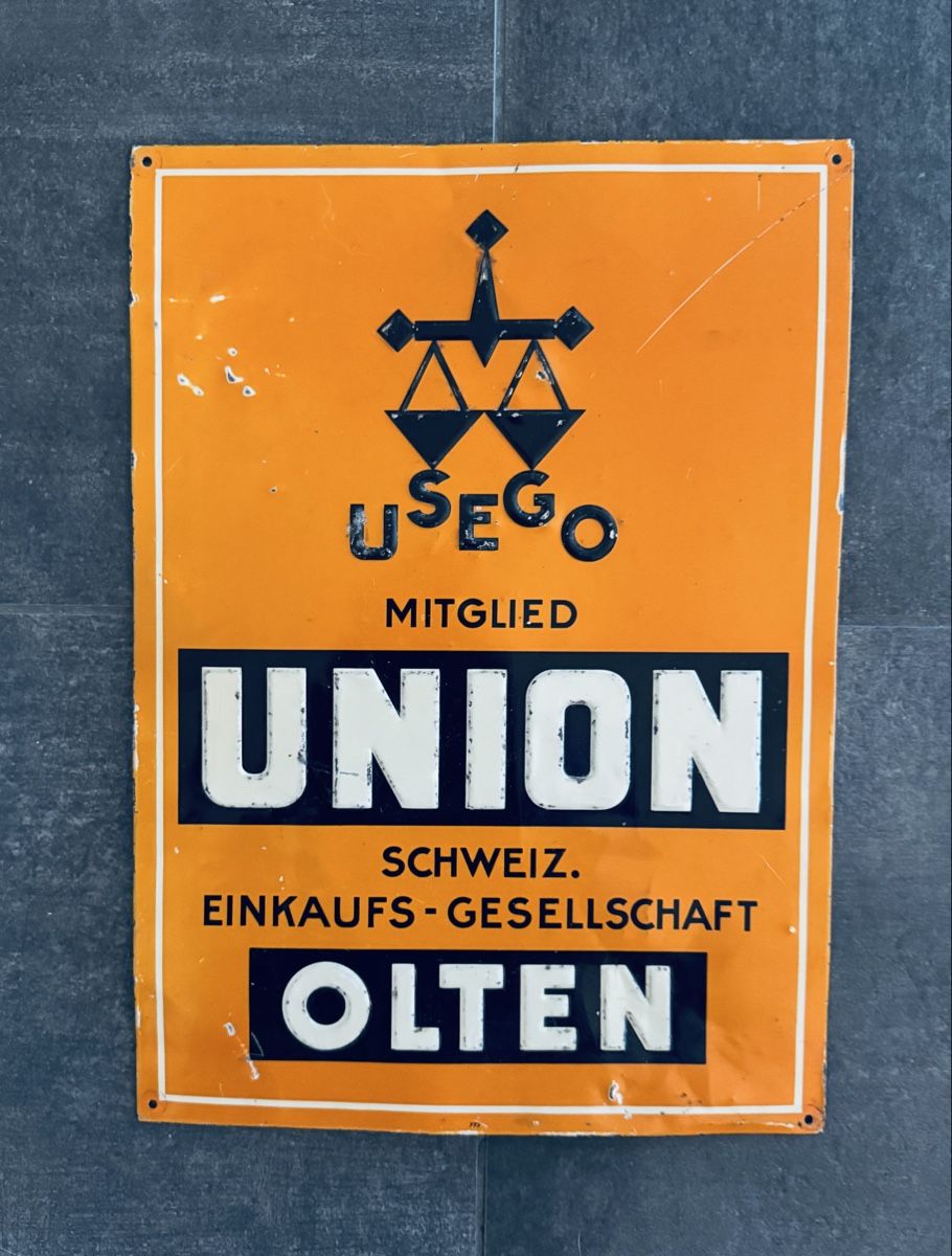 Insegne: Blechschild USEGO Olten – Usato da Oberwil BL venduto da FASDINATION_11