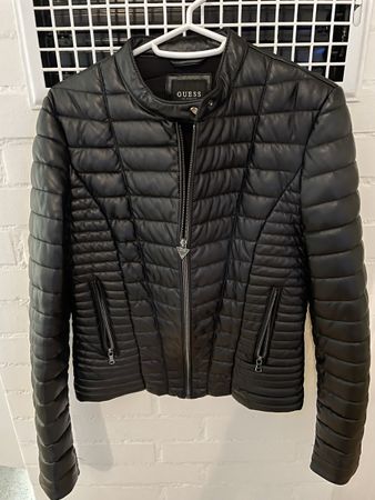 Guess Damen Lederjacke Grösse S Schwarz