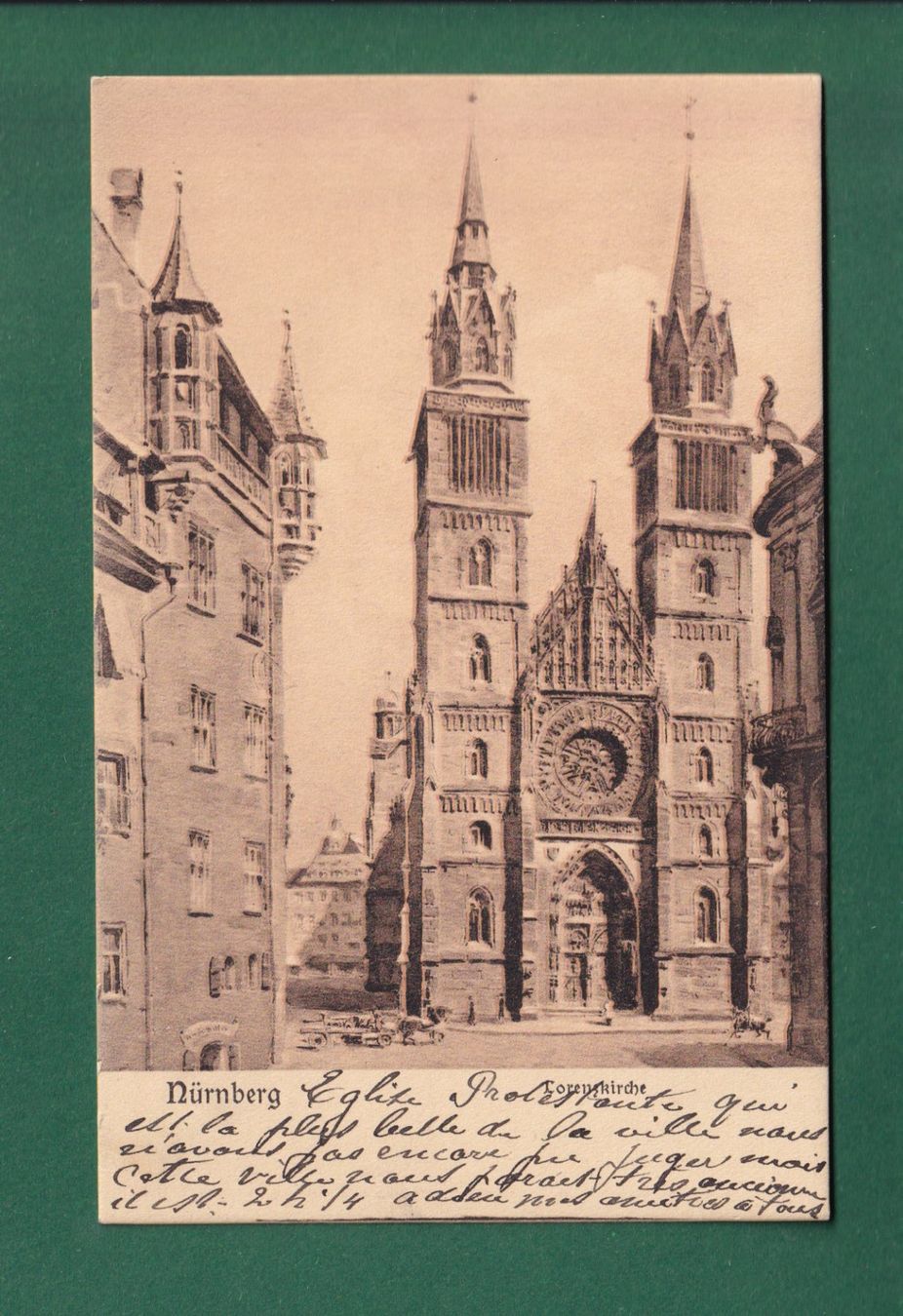 Ansichtskarten: NÜRNBERG - Lorenzkirche - 1906 – Gebraucht aus Pully von nicecards-shop