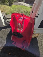 Roter Schlitten mit Lenkrad und Schnur 65cm guter Zustand