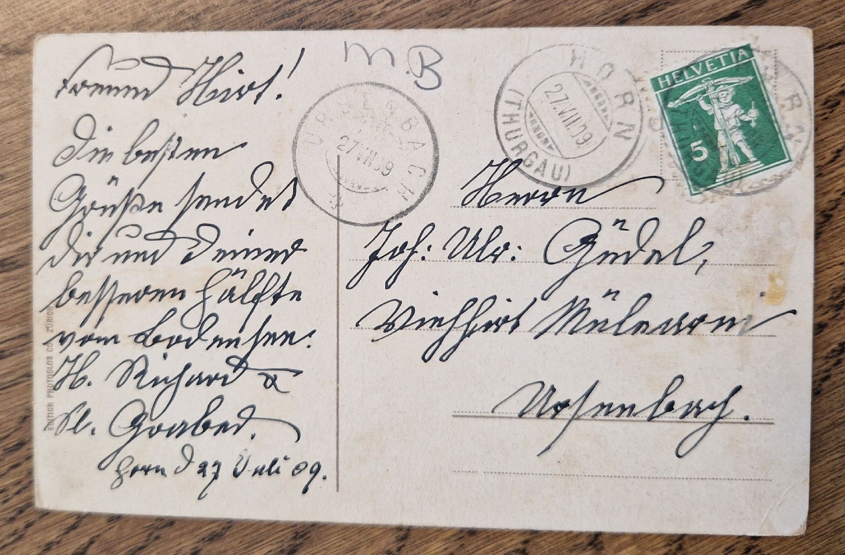 Ansichtskarten: Hafen Rohrschach1909 – Gebraucht aus Ebikon von Donar50 1