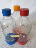 Getränkeflaschen 3x1Liter, rot-blau-orange, Nr. 2