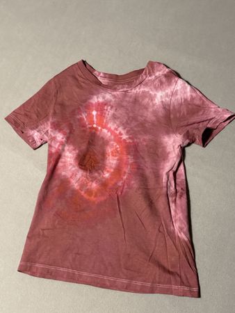 Vintage Tie-Dye T-Shirt, Rot/Weiss, Grösse 128