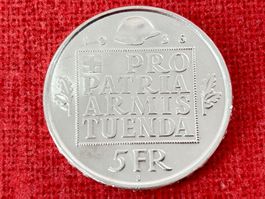 5 Franken Gedenkmünze 1936 Wehranleihe Silber TOP