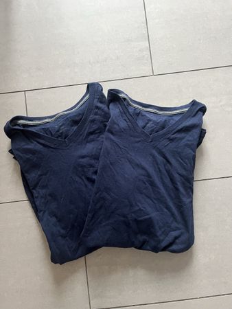 2 blaue T-shirts, Gr. 2XL als Set