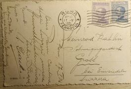 Lote sellos Italia, Carta Postal Roma-Suiza