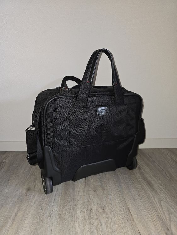 Laptoptasche Mit Rollen – 39,6 Cm, Wasserdicht Mit USB-Anschluss, Für Geschäftsreisen, Schwarz/Gold