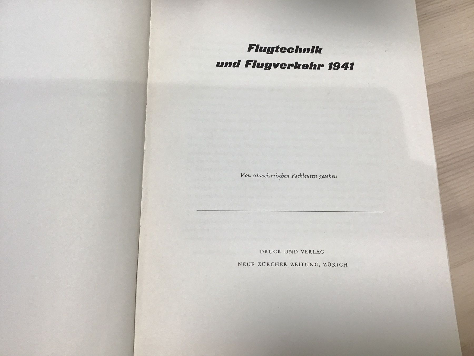 Libri: Flugtechnik, Flugverkehr 1941, Zürich – Usato da Männedorf venduto da Spezial-Modelle 1