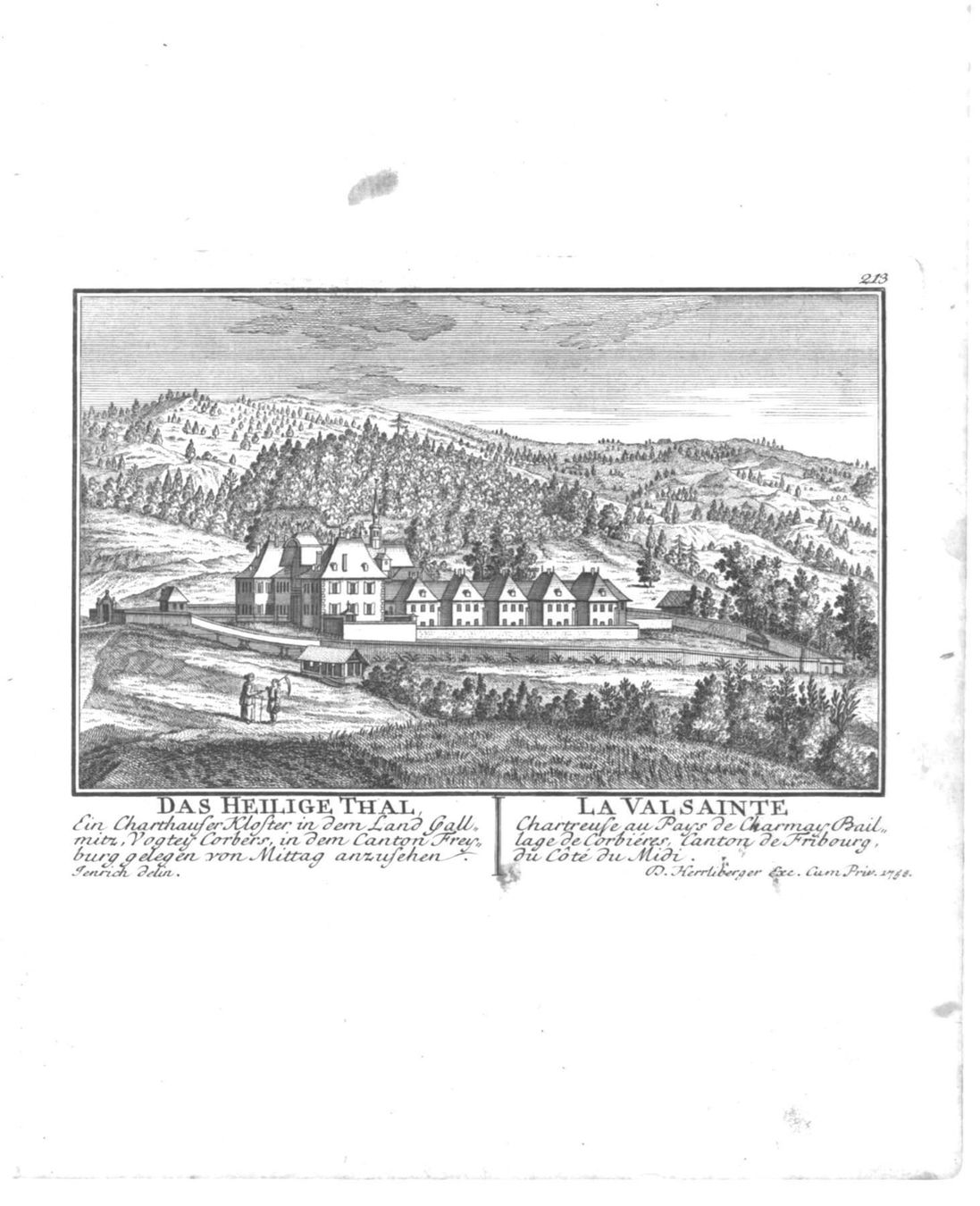 Incisioni: Valsainte von Herrliberger 1758 – Usato da Rafz venduto da Helvet32