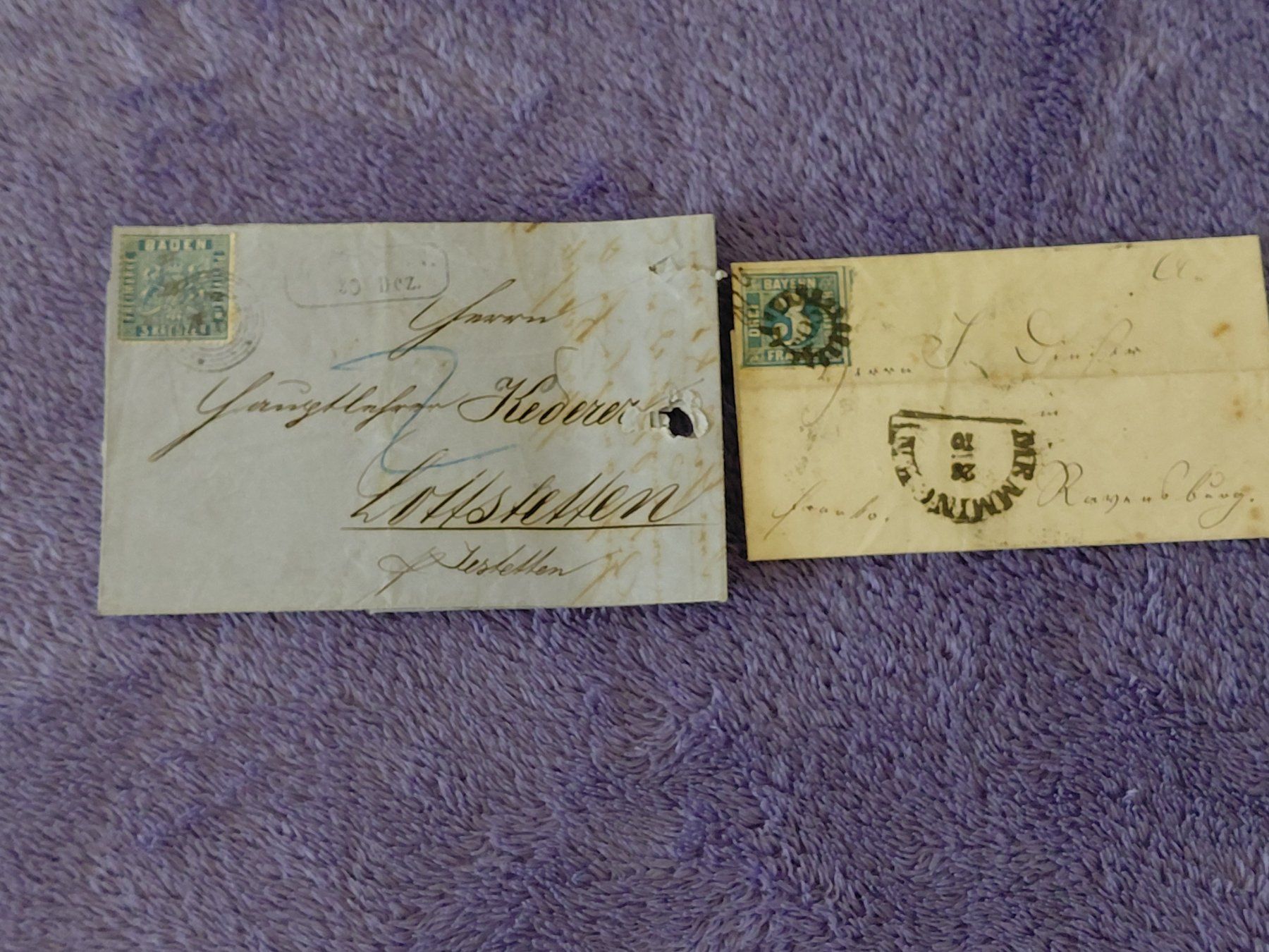 Alle Briefmarken: 2 alte Ganzsachen Bayern – Gebraucht aus Horw von Onurb008