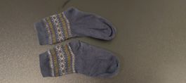 Kinder Baumwollsocken Blau Norwegermuster 31-34