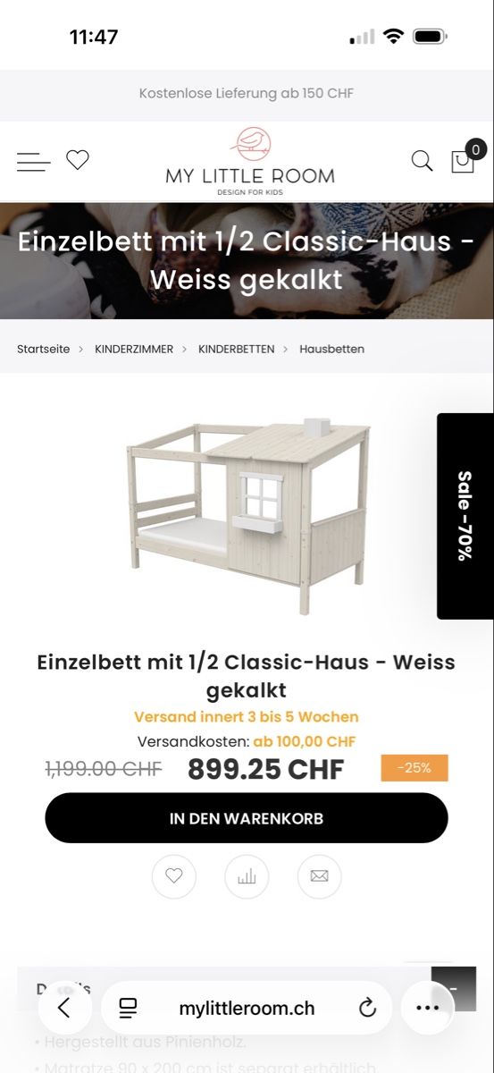 Lits: Kinderbett, Flexa Hausbett, inkl. Matratze – D'occasion à Mörschwil par Marcmichael1978 2
