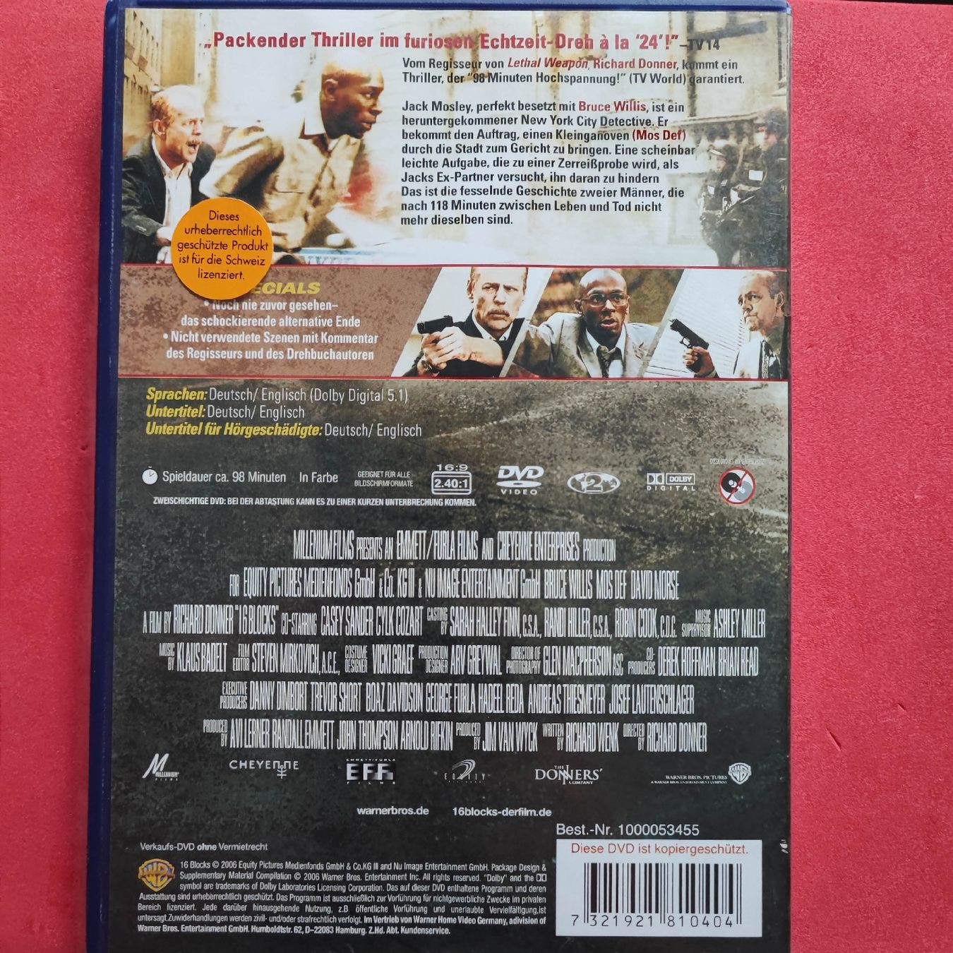 Tutti i DVDs: DVD 16 Blocks mit Bruce Willis – Usato da Dübendorf venduto da kb86_MOVIE 1