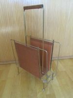 Vintage Zeitschriftenständer Leder Metall CH-Design