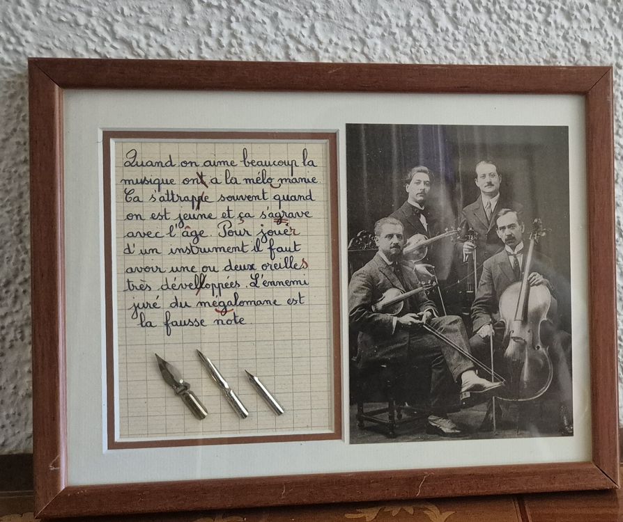 Tableau Rétro Humoristique - Photo Ancienne Et Texte Plume - France - Contemporain