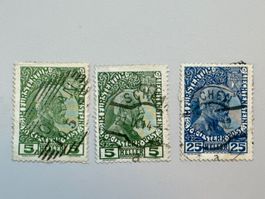 1912, Fürst Johann II, Kreidepapier, ZNr. FL1x + 3x