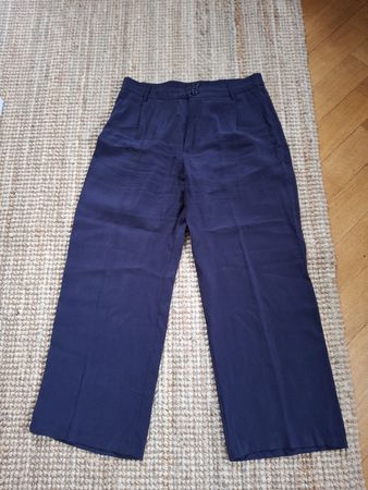 Pantalon fluide bleu marine T40